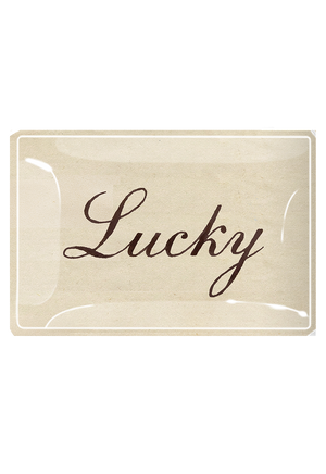 Lucky Spencer Cursive Decoupage Glass Tray