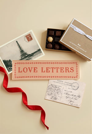 Fancy Love Letters Decoupage Glass Tray