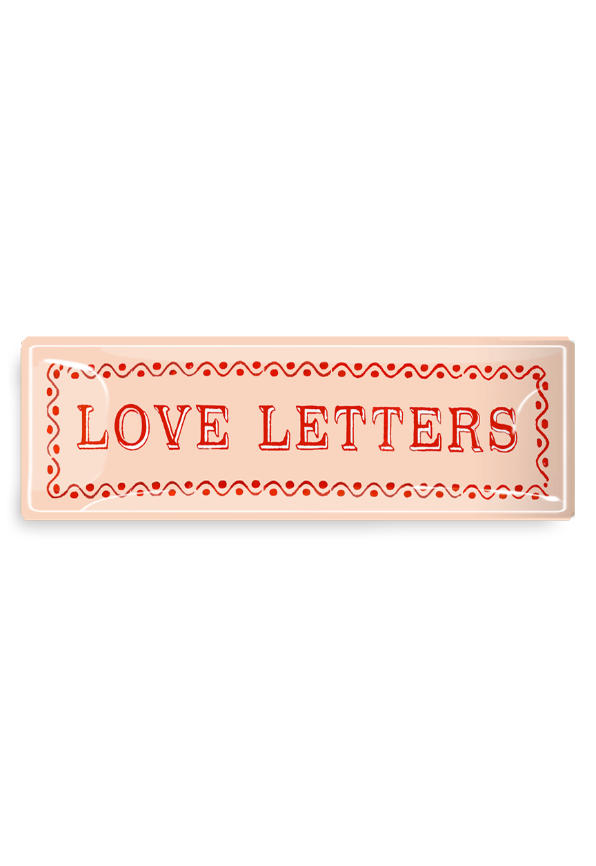 Fancy Love Letters Decoupage Glass Tray