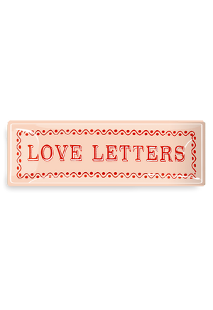 Fancy Love Letters Decoupage Glass Tray