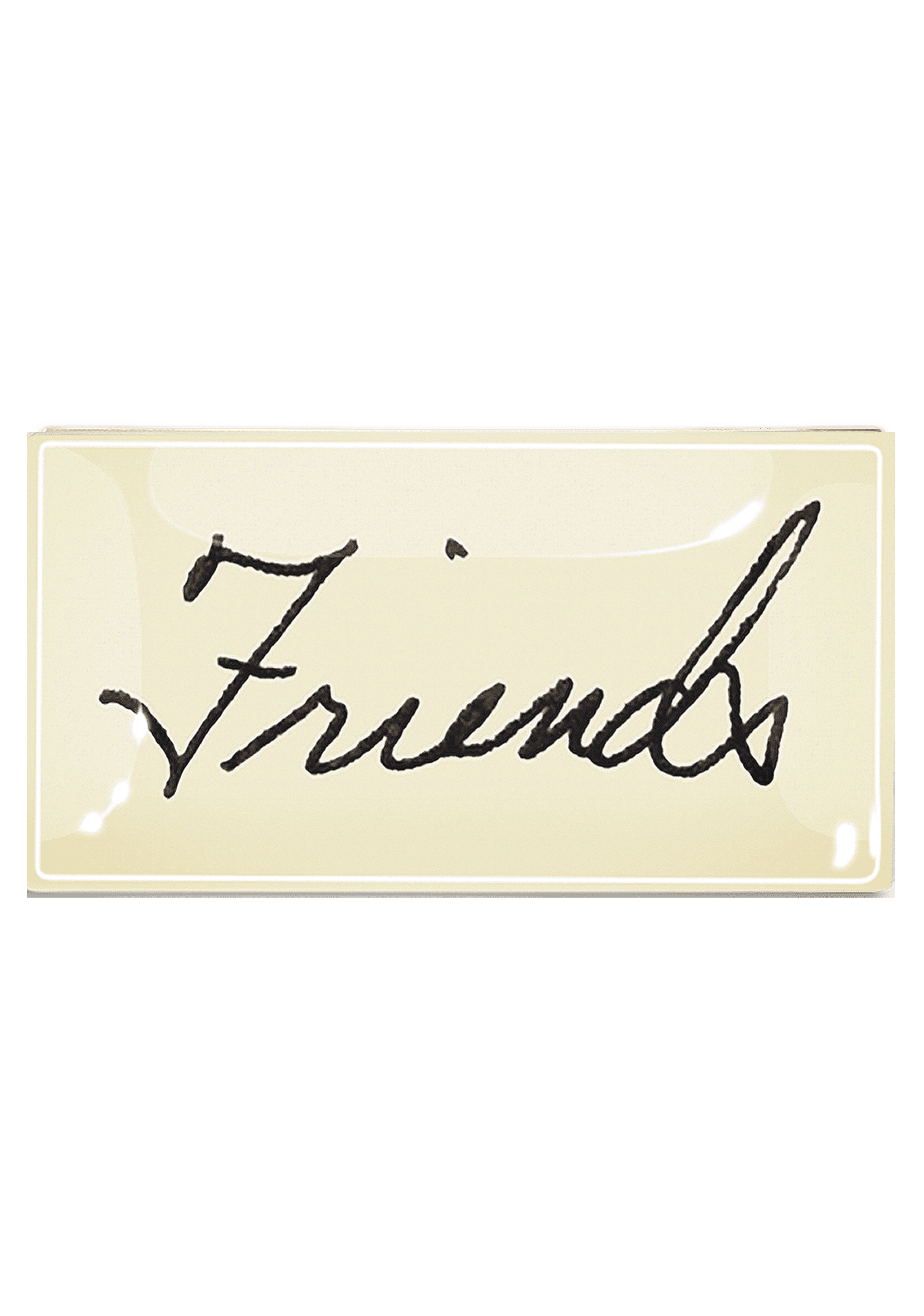 Antique Friends Script Decoupage Glass Tray