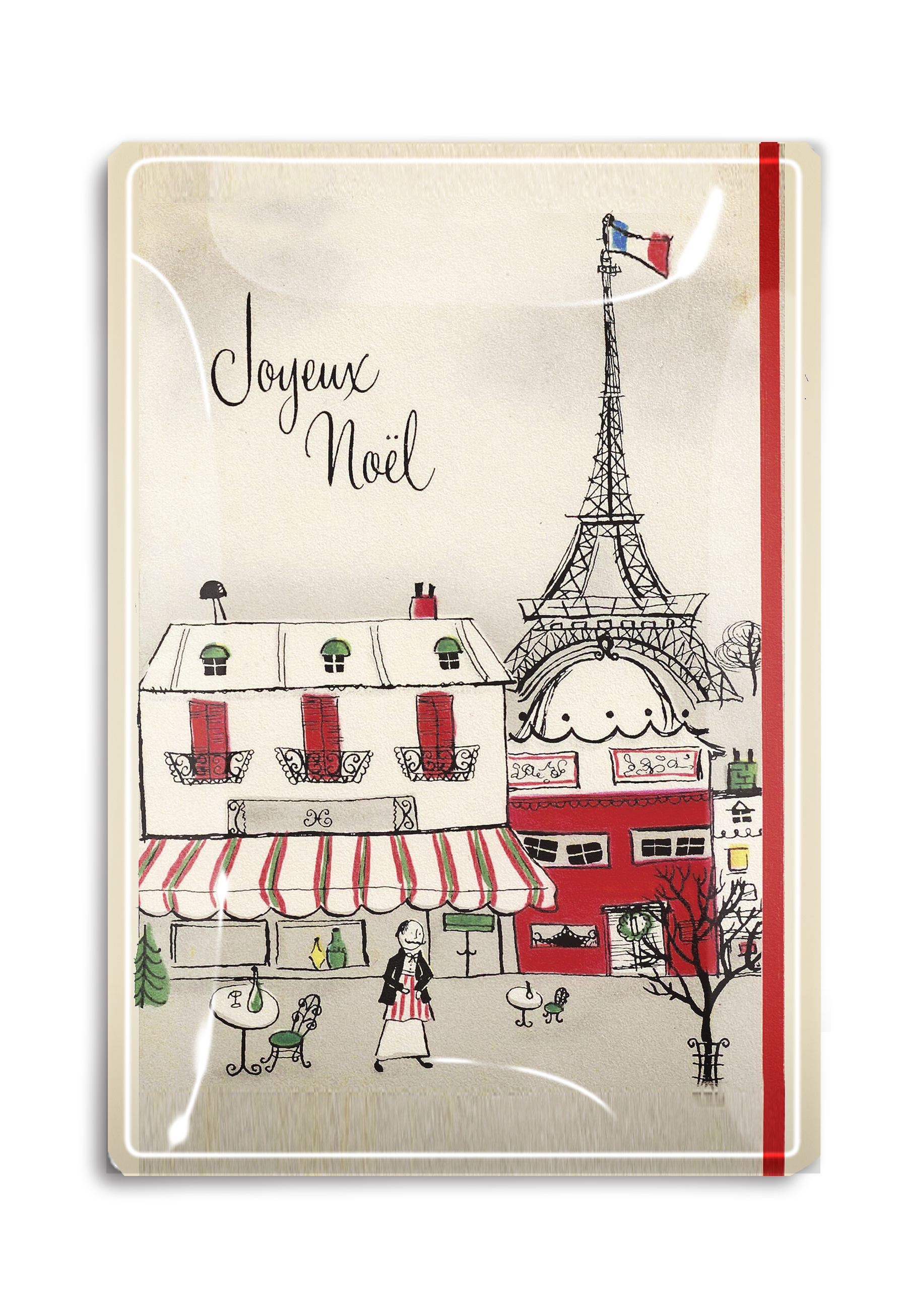 Joyeux Noel Decoupage Glass Tray