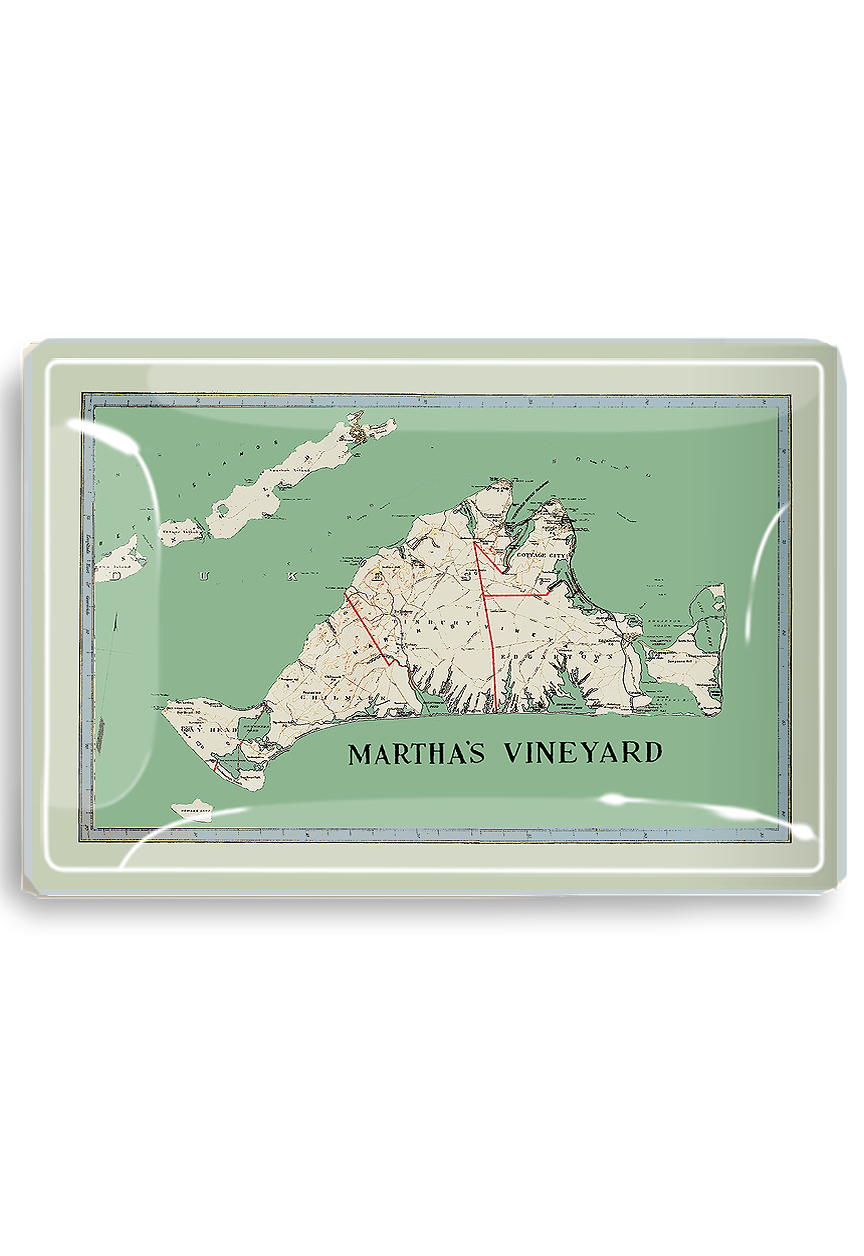 Martha's Vineyard Sound Decoupage Glass Tray