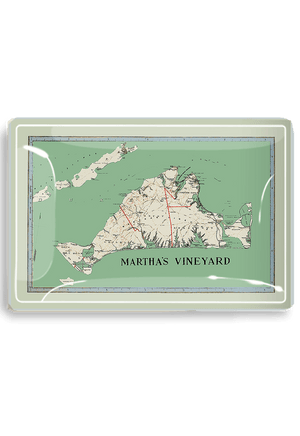 Martha's Vineyard Sound Decoupage Glass Tray