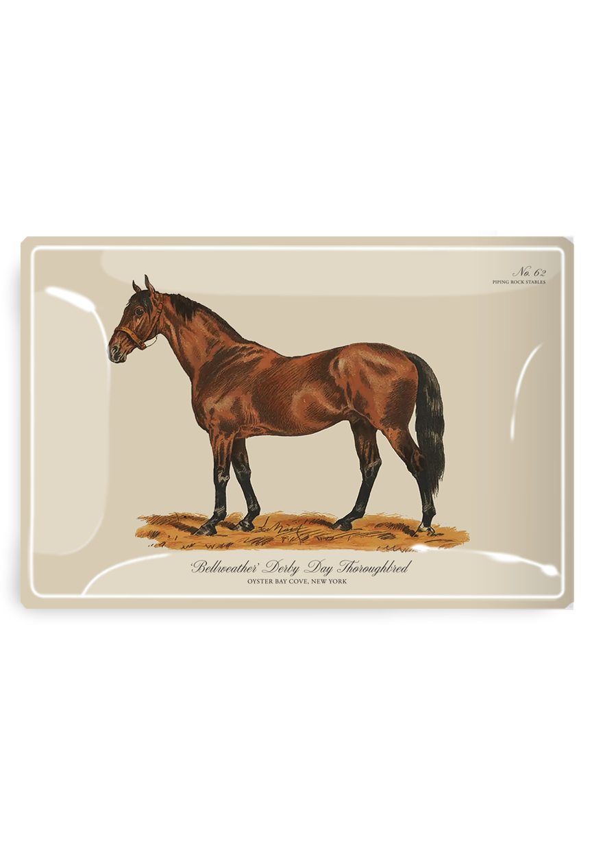 ‘Bellweather’ Derby Day Thoroughbred Decoupage Tray