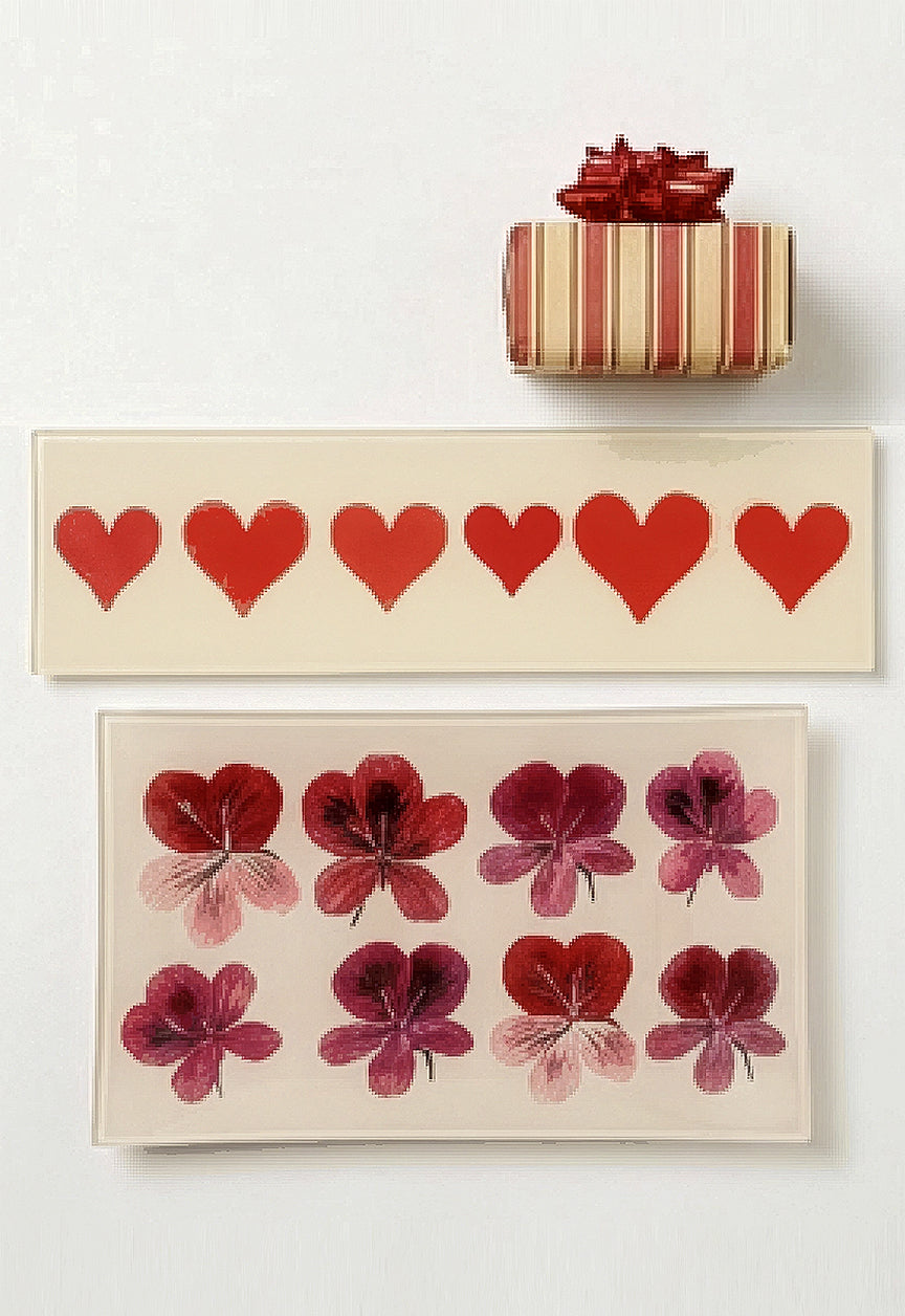 Six Of Hearts Decoupage Glass Tray