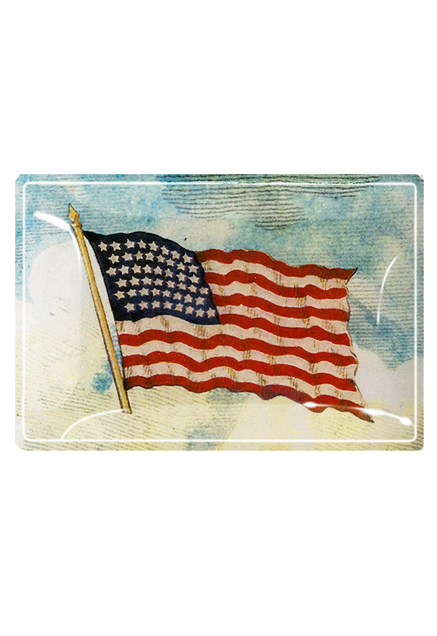 Old Glory American Flag Decoupage Glass Tray