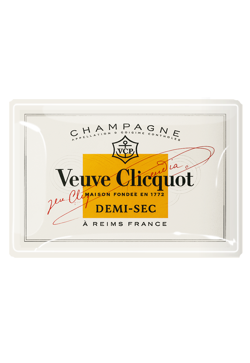 Vintage Veuve Clicquot Demi-Sec Decoupage Glass Tray