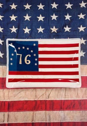 Betsy Ross American Flag Glass Decoupage Tray