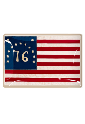 Betsy Ross American Flag Glass Decoupage Tray