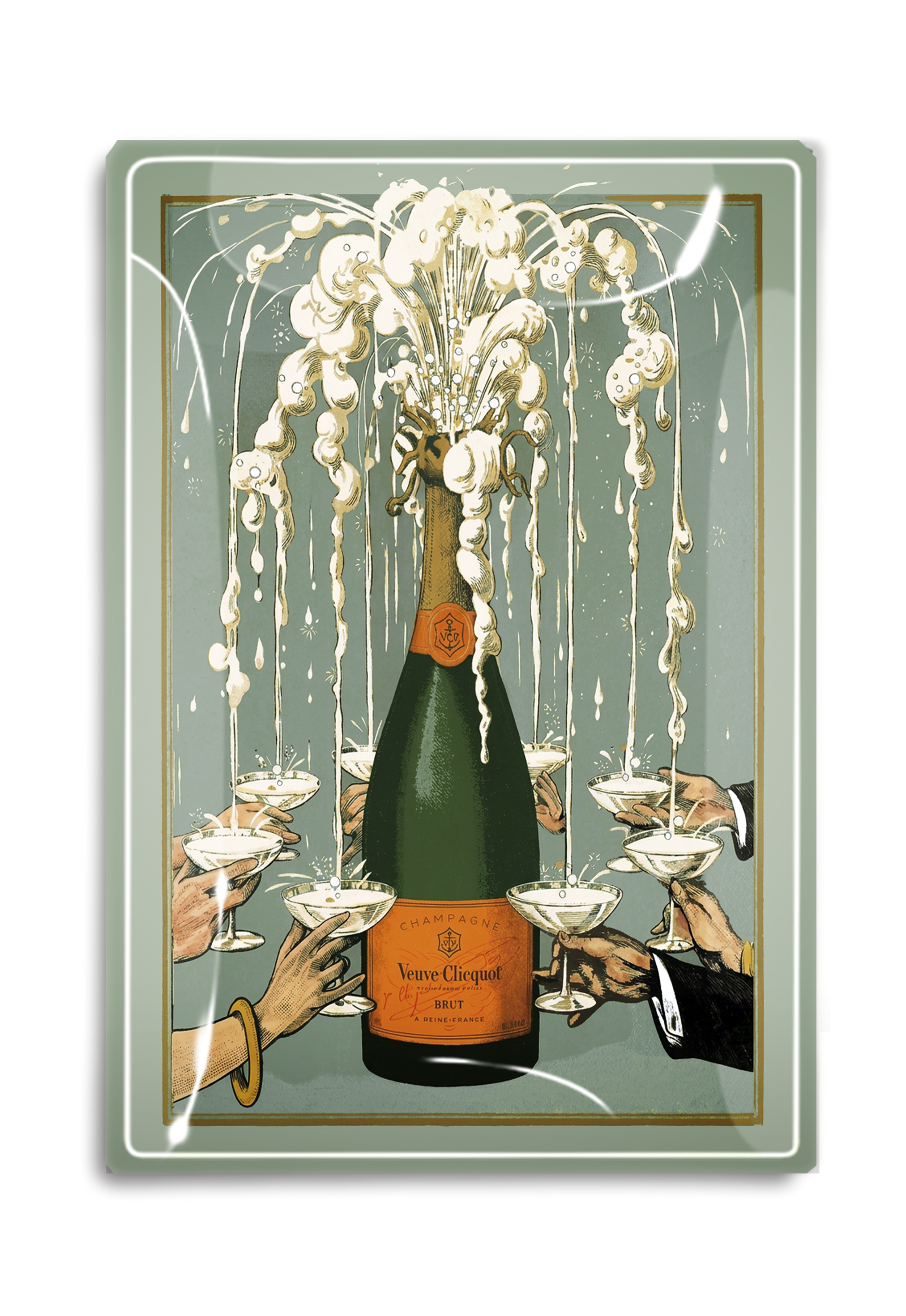 Veuve Clicquot Toast Decoupage Glass Tray | 6 Sizes