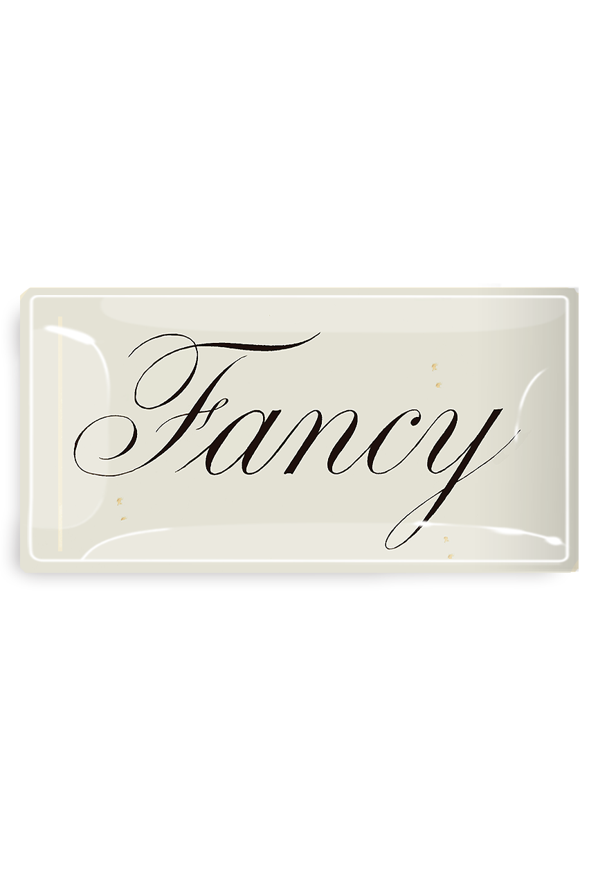 Fancy Script Decoupage Glass Tray