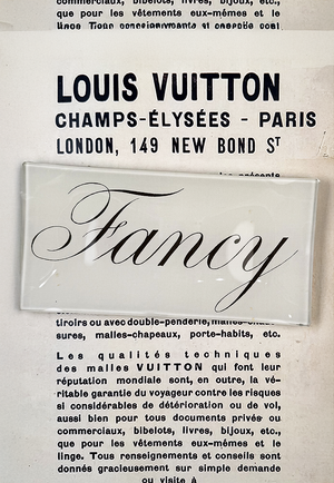 Fancy Script Decoupage Glass Tray