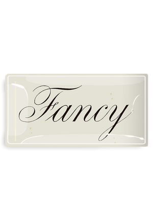 Fancy Script Decoupage Glass Tray