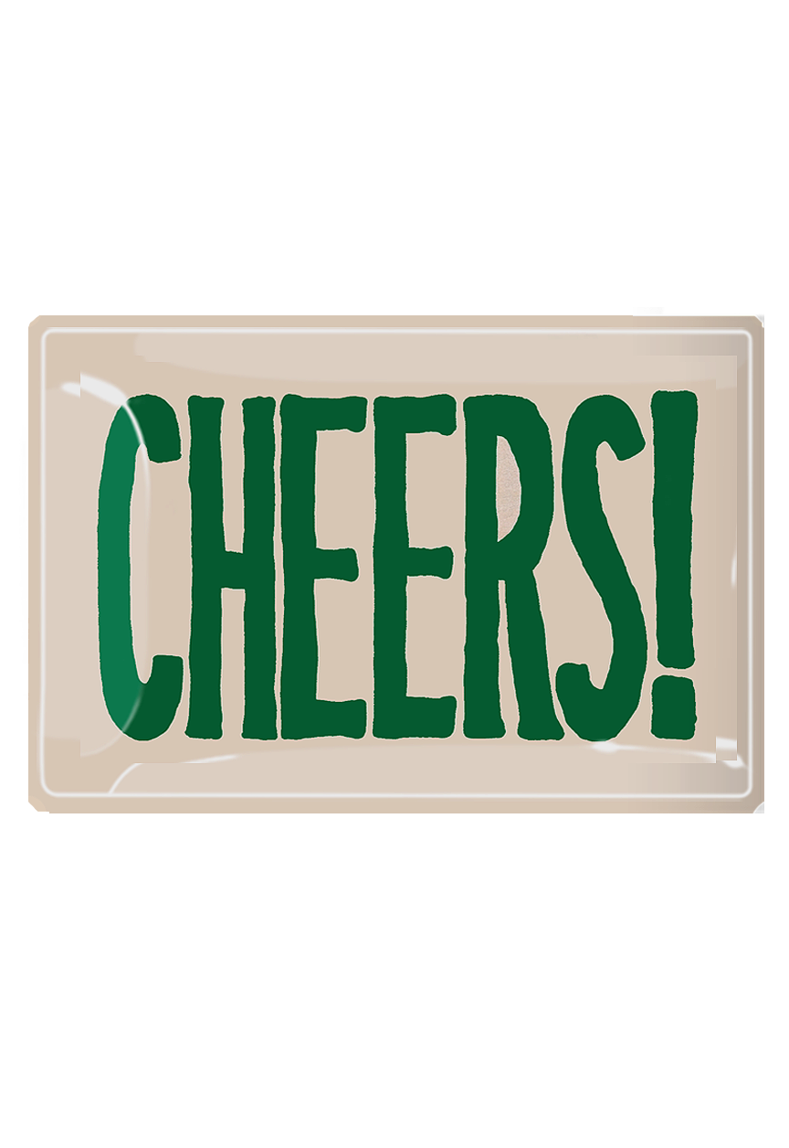 Cheers! Toast Decoupage Glass Tray