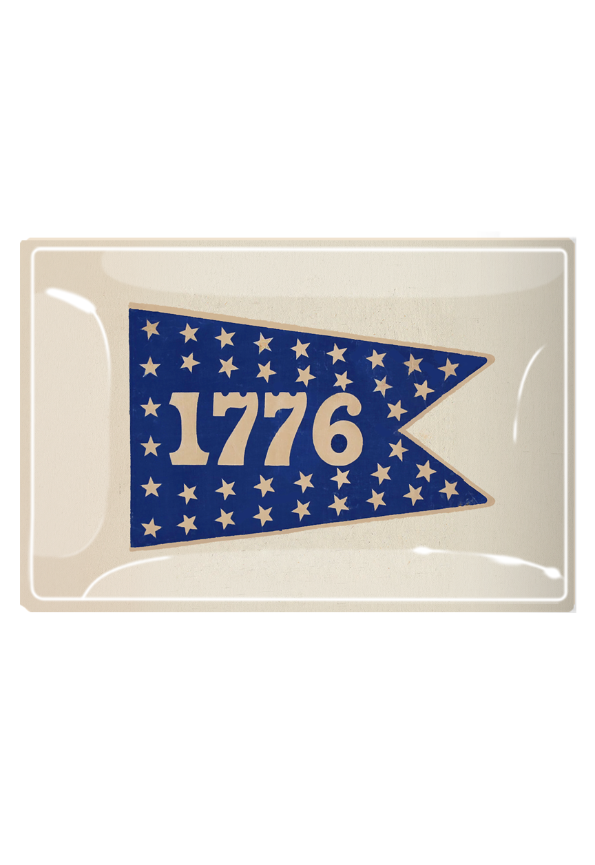 1776 Stars Heritage Pennant Decoupage Glass Tray