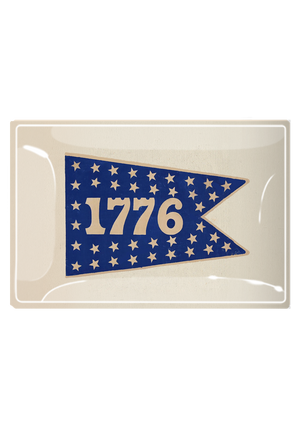 1776 Stars Heritage Pennant Decoupage Glass Tray
