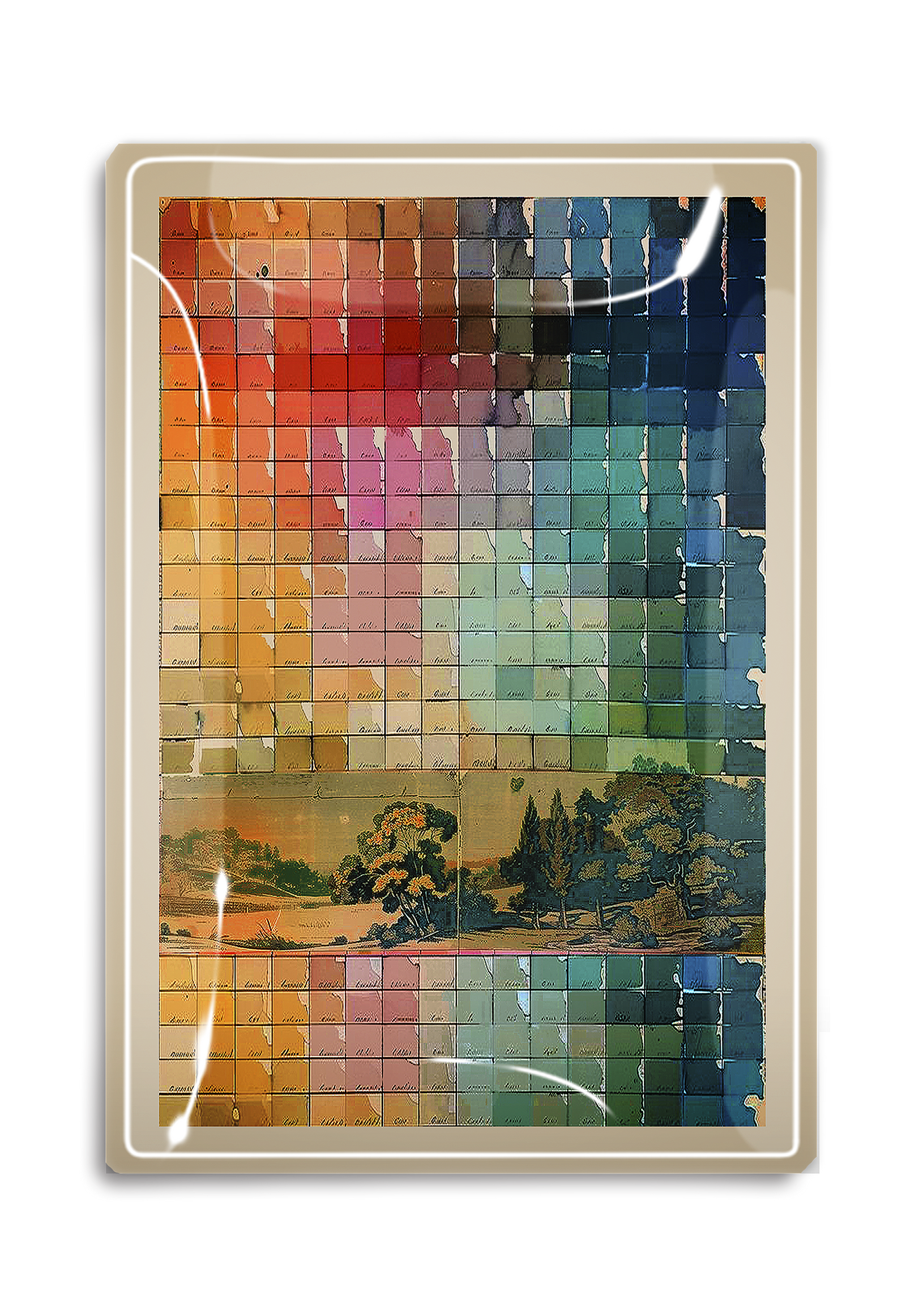 The Painter’s Garden Watercolor Palette Decoupage Glass Tray