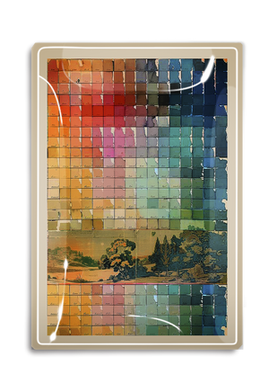 The Painter’s Garden Watercolor Palette Decoupage Glass Tray