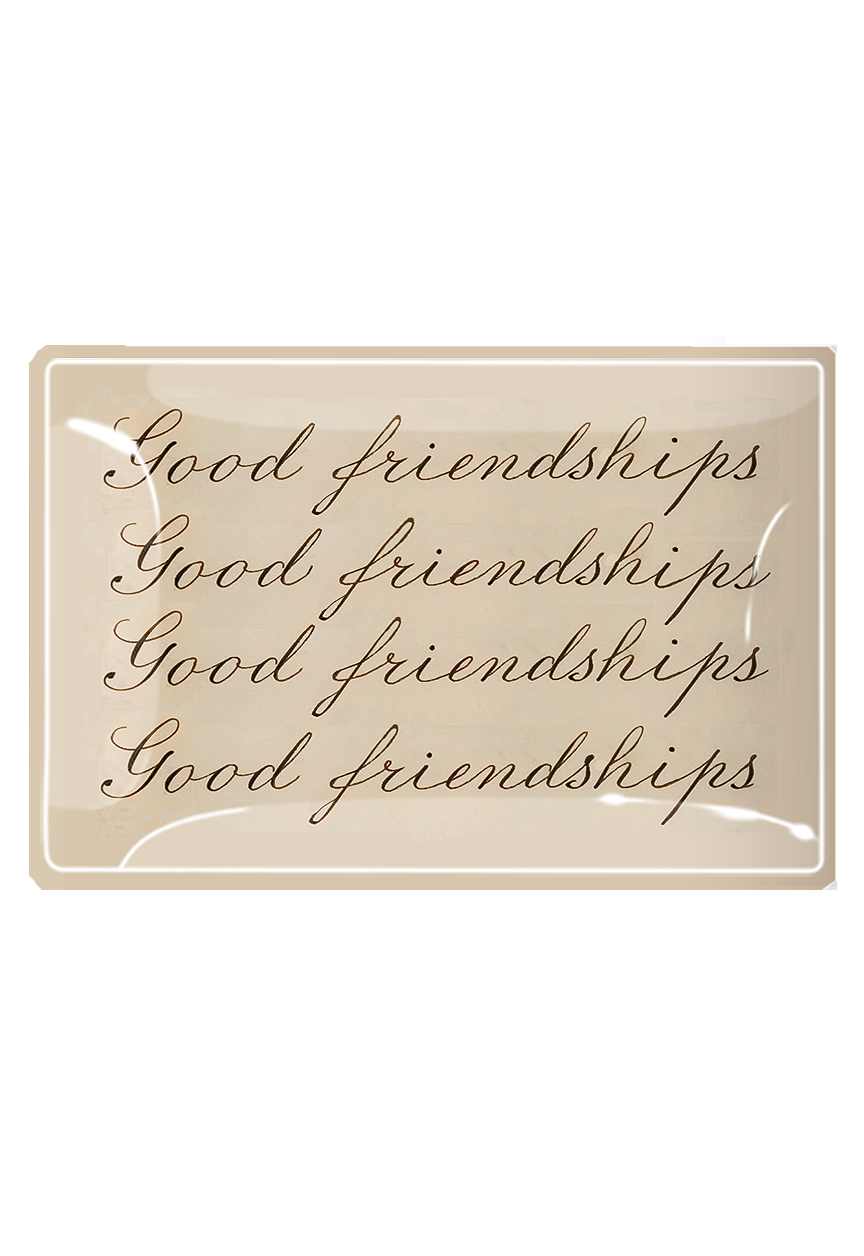Good Friendships Cursive Decoupage Glass Tray