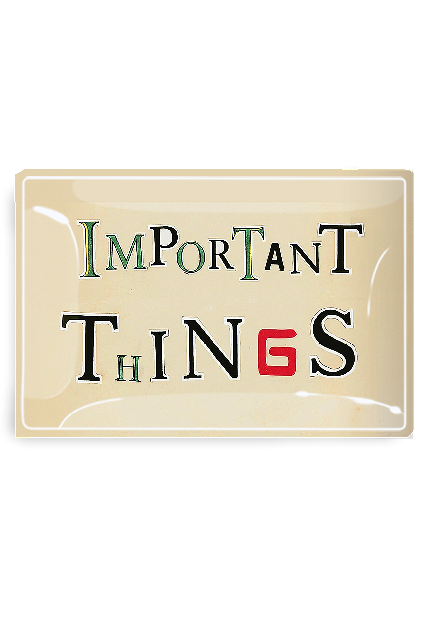 Important Things Newspaper Letters Decoupage Glass Tray