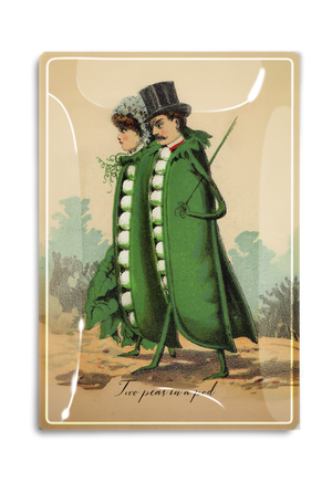 Two Peas In A Pod Decoupage Glass Tray