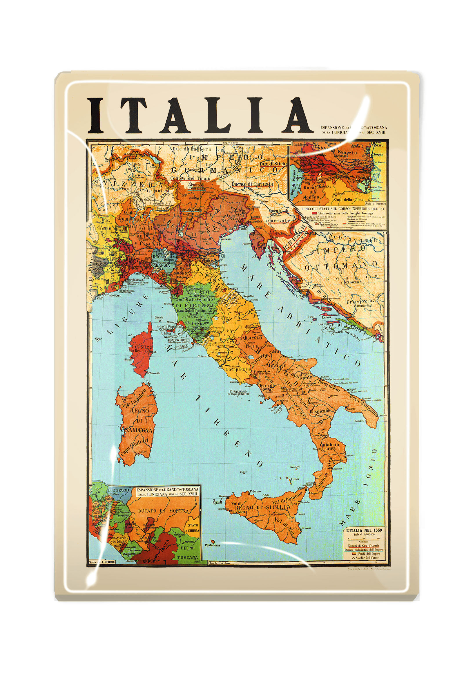 Italia Espansione Decoupage Glass Tray