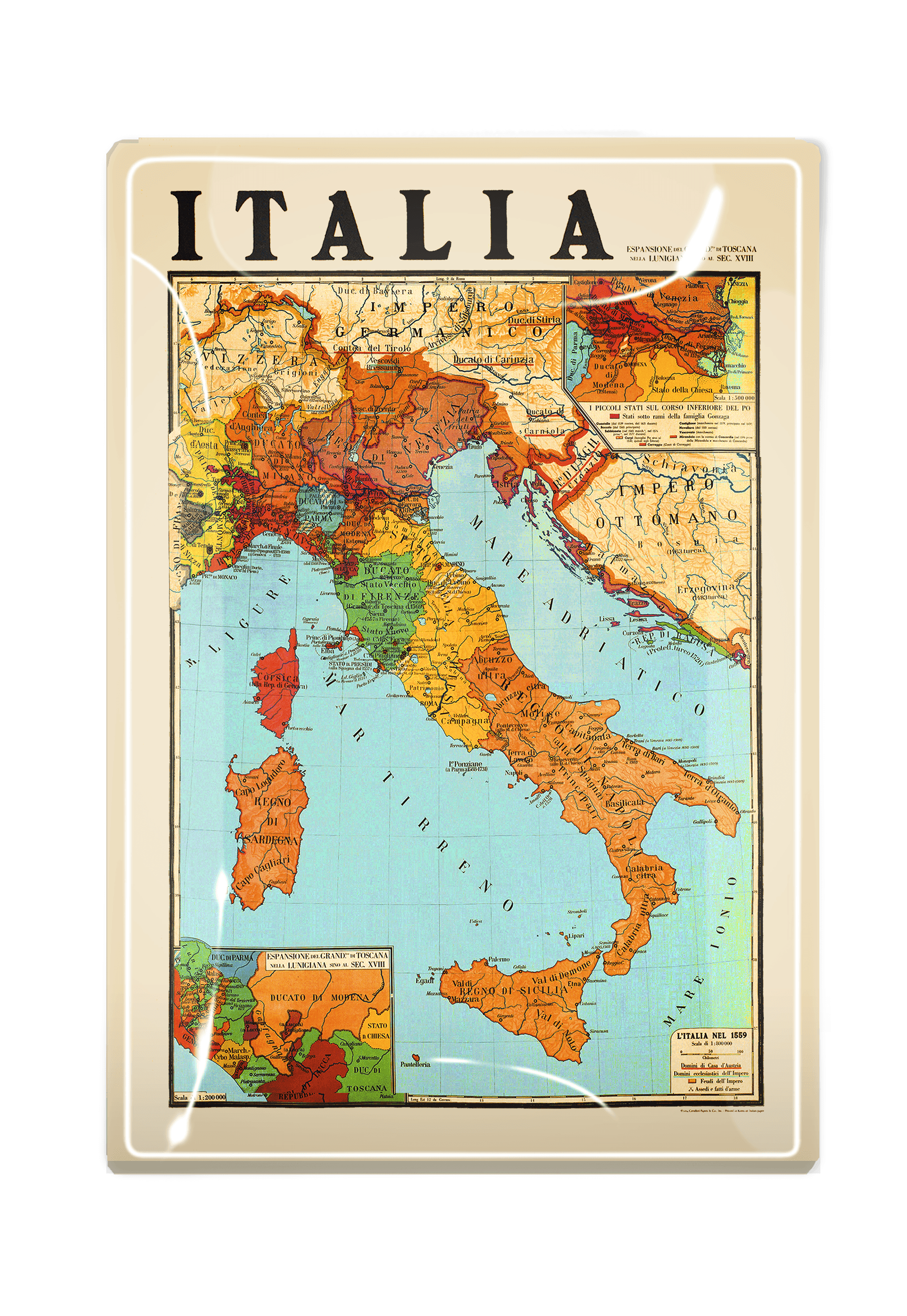 Italia Espansione Decoupage Glass Tray