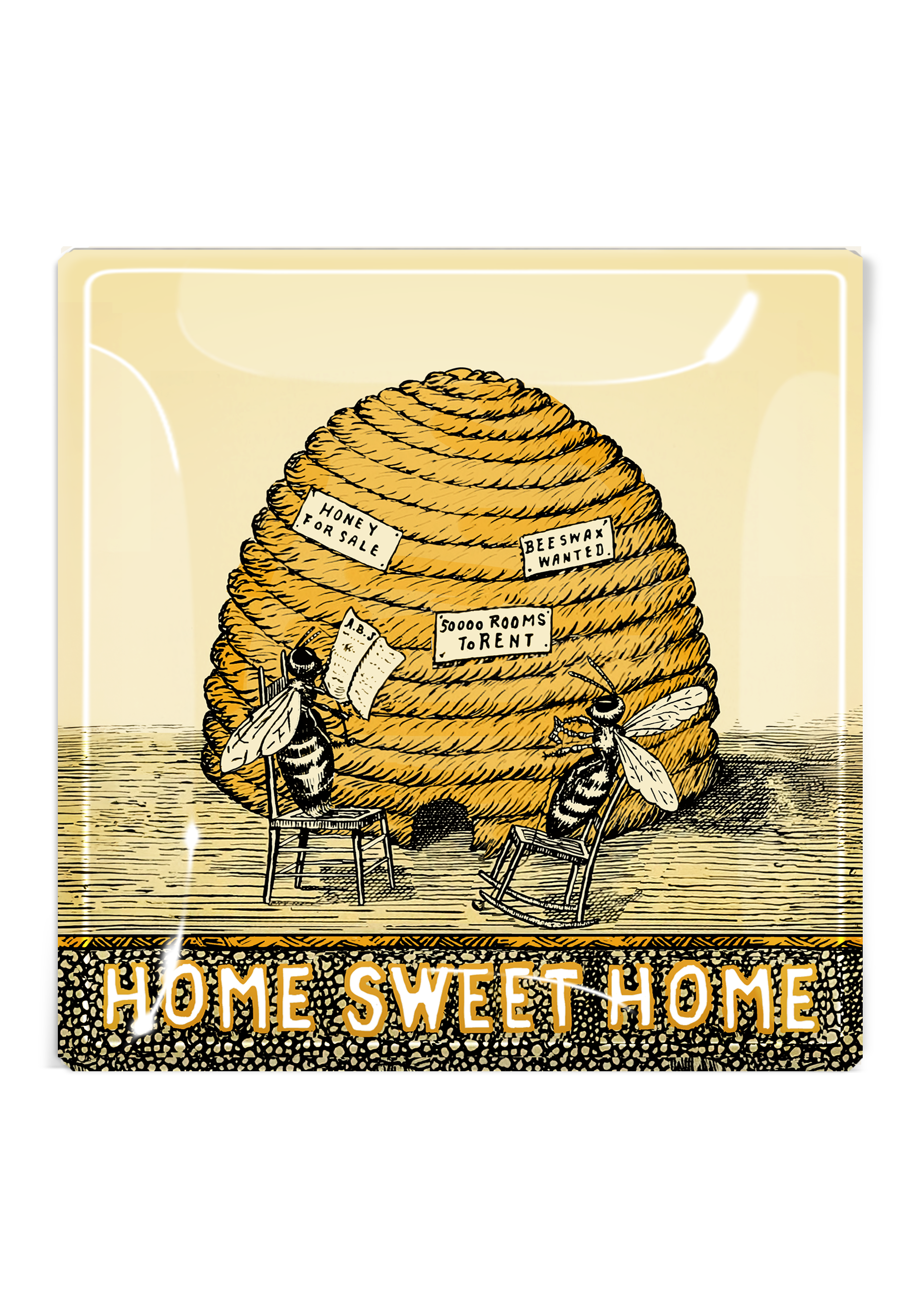 Hive & Hearth Golden Apiary Decoupage Tray