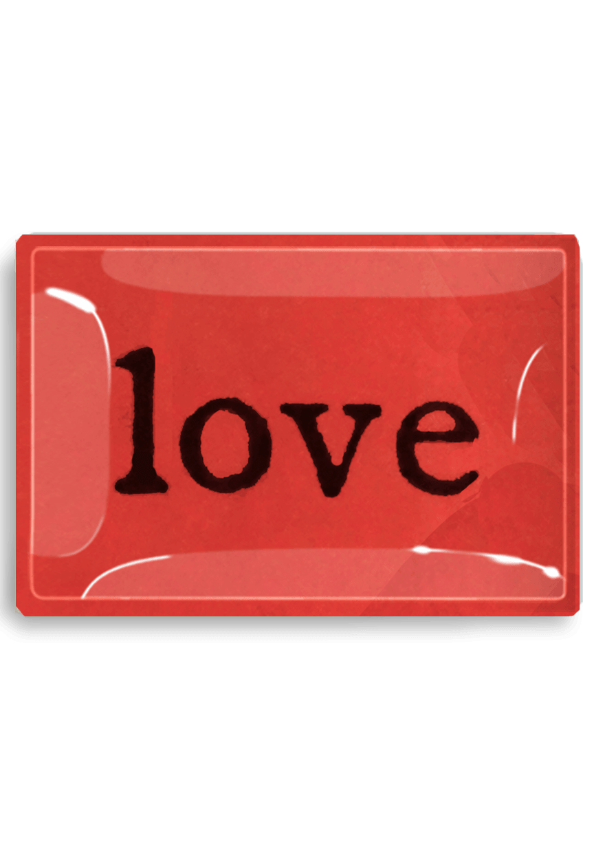 Crimson Love Typset Decoupage Glass Tray
