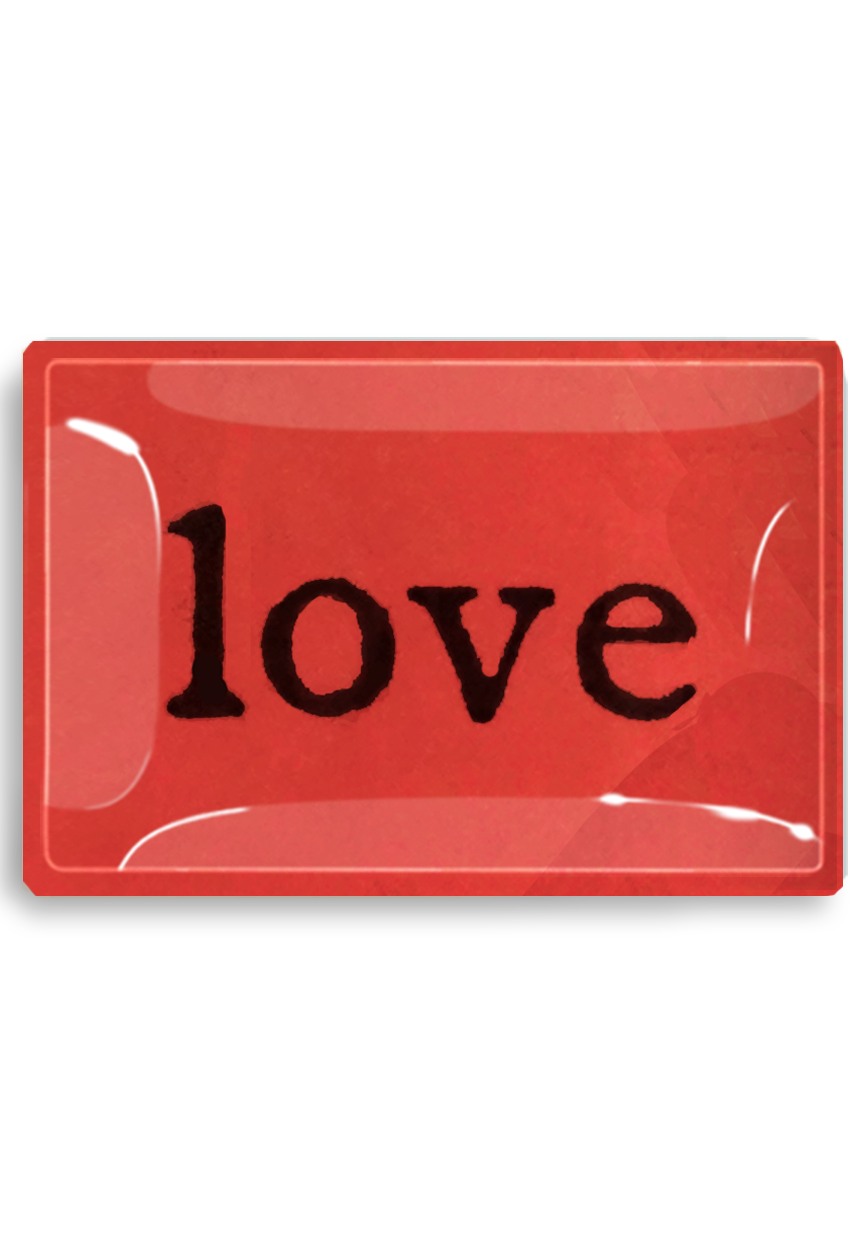 Crimson Love Typset Decoupage Glass Tray