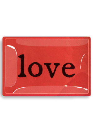 Crimson Love Typset Decoupage Glass Tray