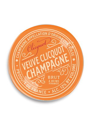 Veuve Cliciquot Champagne Brut (Orange) Round Decoupage Tray