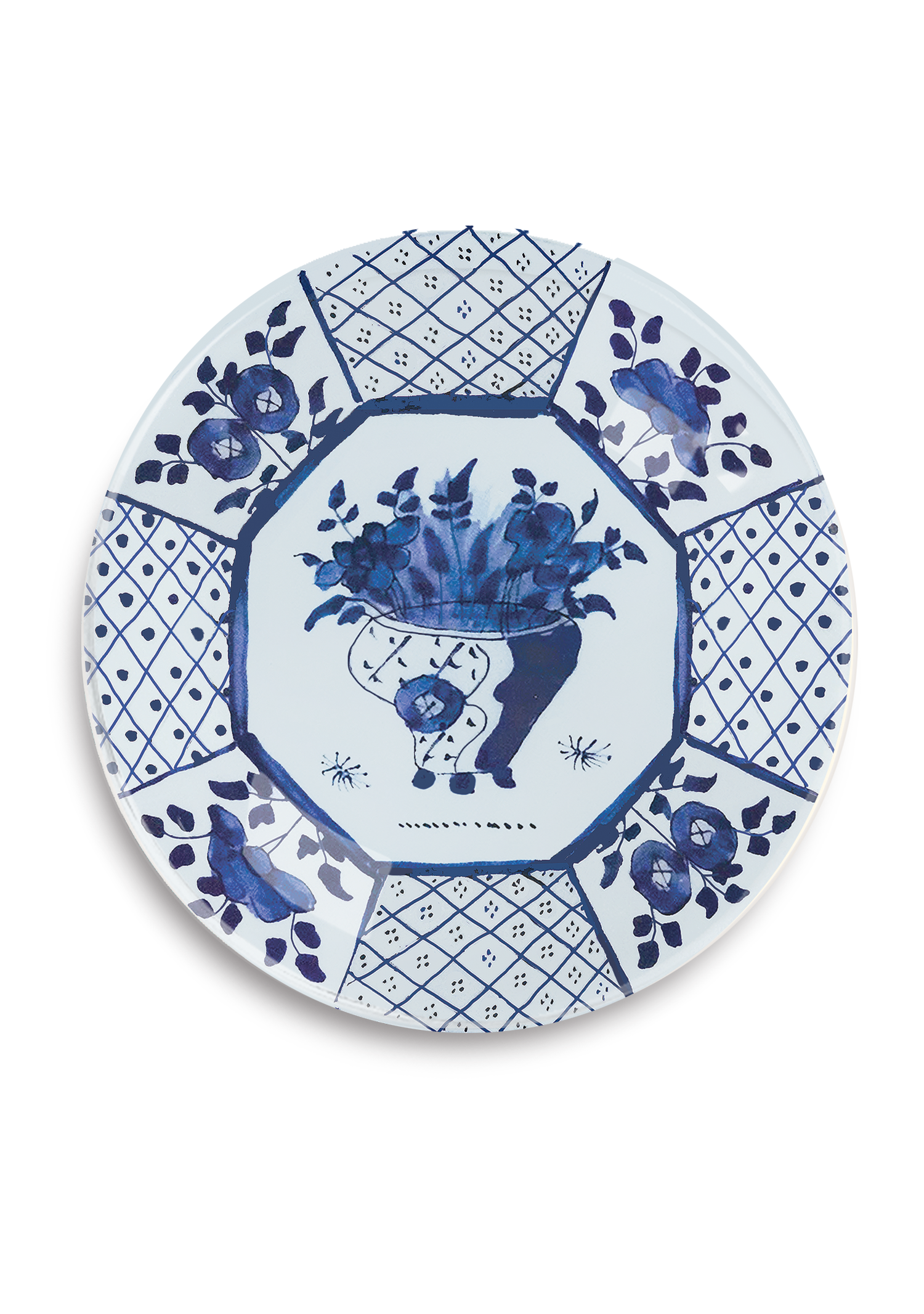 Blue and White Delft #2 Round Decoupage Tray