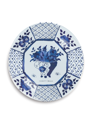 Blue and White Delft #2 Round Decoupage Tray