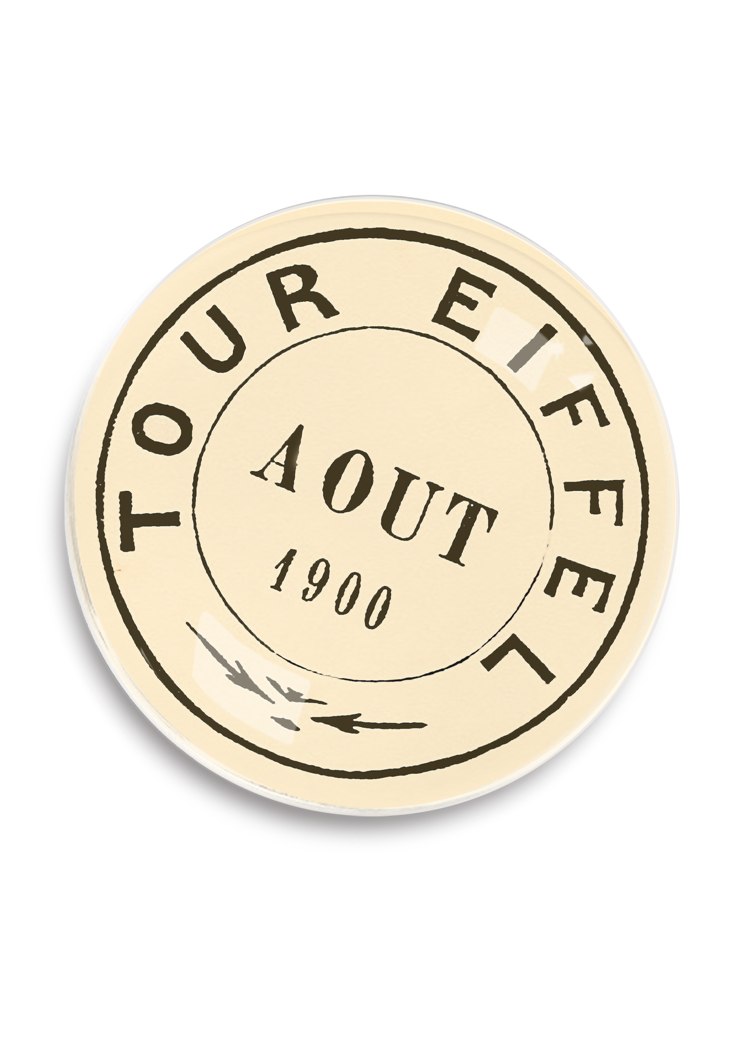 La Tour Eiffel Round Decoupage Tray