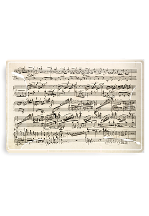 Handwritten Chopin Sheet-Music Decoupage Glass Tray