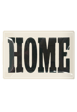 Home Block Decoupage Glass Tray