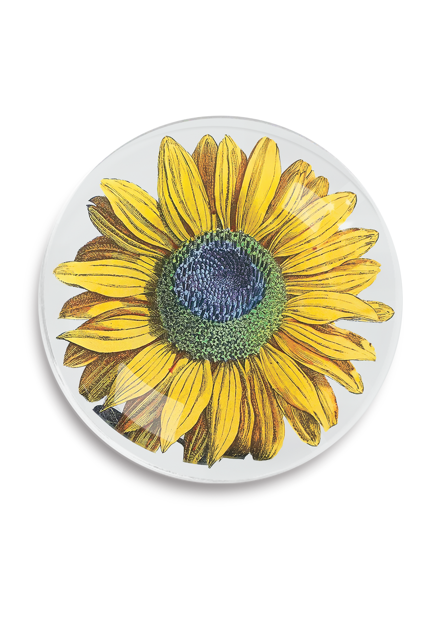 Amagansett Sunflower Round Decoupage Tray