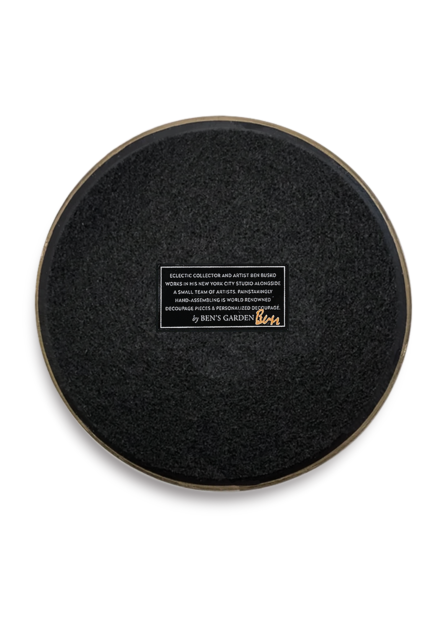 Proud Peacock Round Decoupage Tray