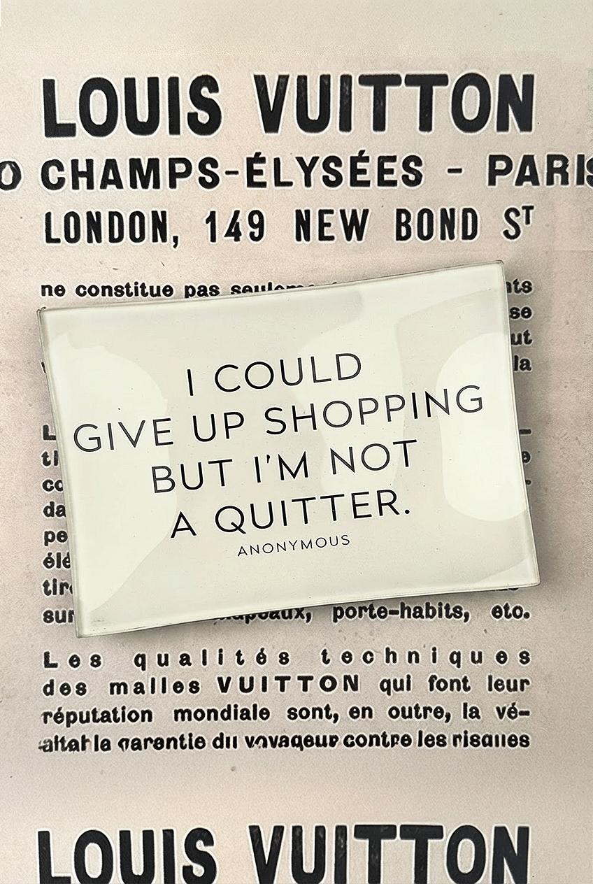 I Could Give Up Shopping Decoupage Glass Tray - Bensgarden.com