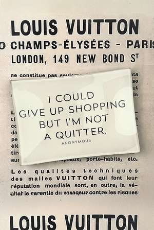 I Could Give Up Shopping Decoupage Glass Tray