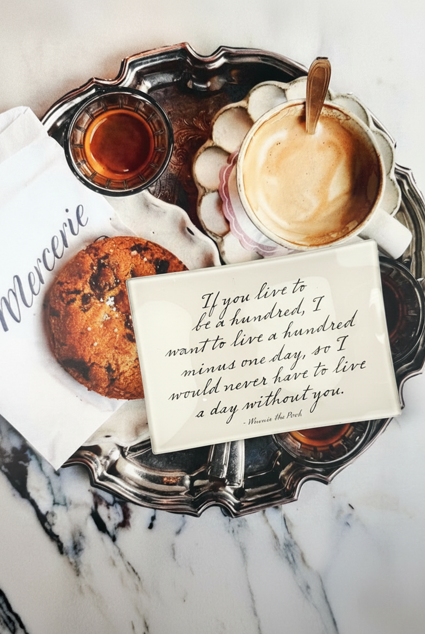 If You Live To Be A Hundred Decoupage Glass Tray - Bensgarden.com