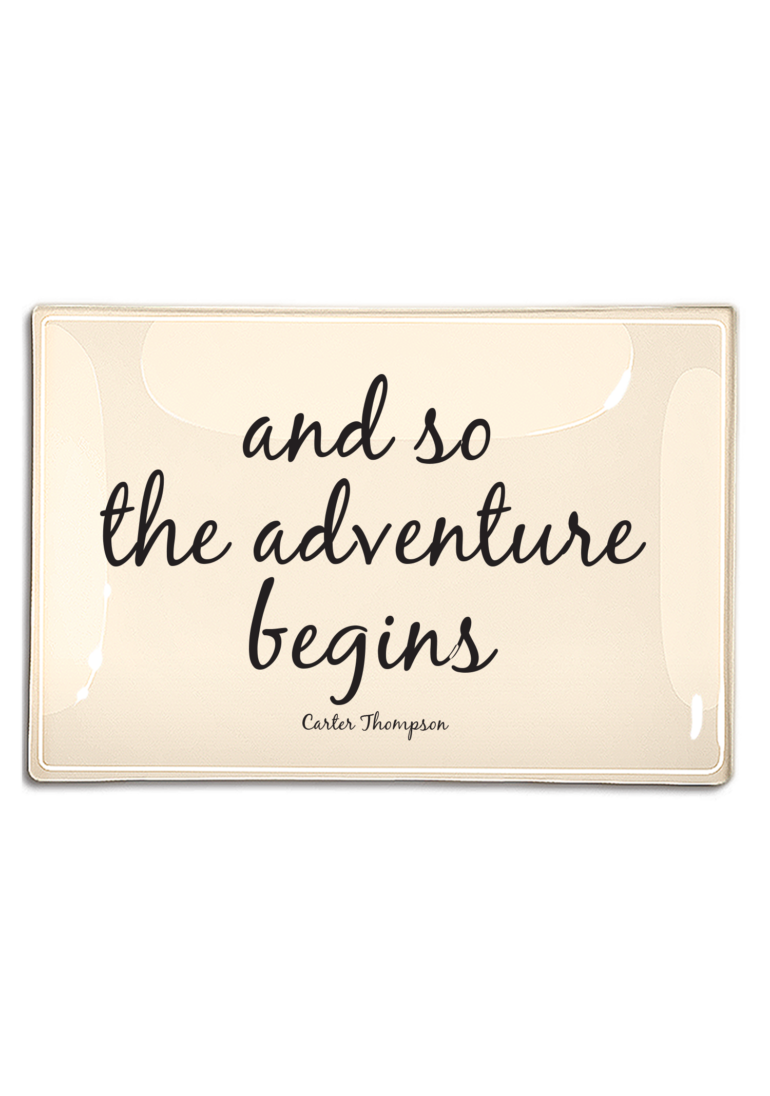 And So The Adventure Begins Decoupage Glass Tray