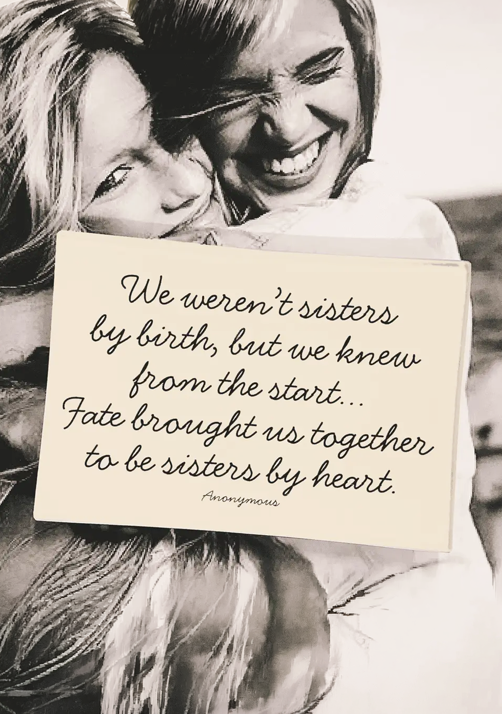 We Weren't Sisters By Birth Decoupage Glass Tray