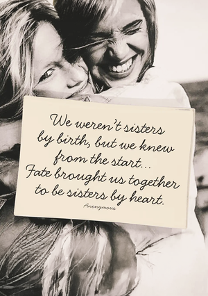 We Weren't Sisters By Birth Decoupage Glass Tray