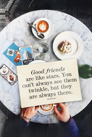 Good Friends Are Like Stars Decoupage Glass Tray