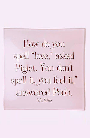 How Do You Spell Love Decoupage Glass Tray