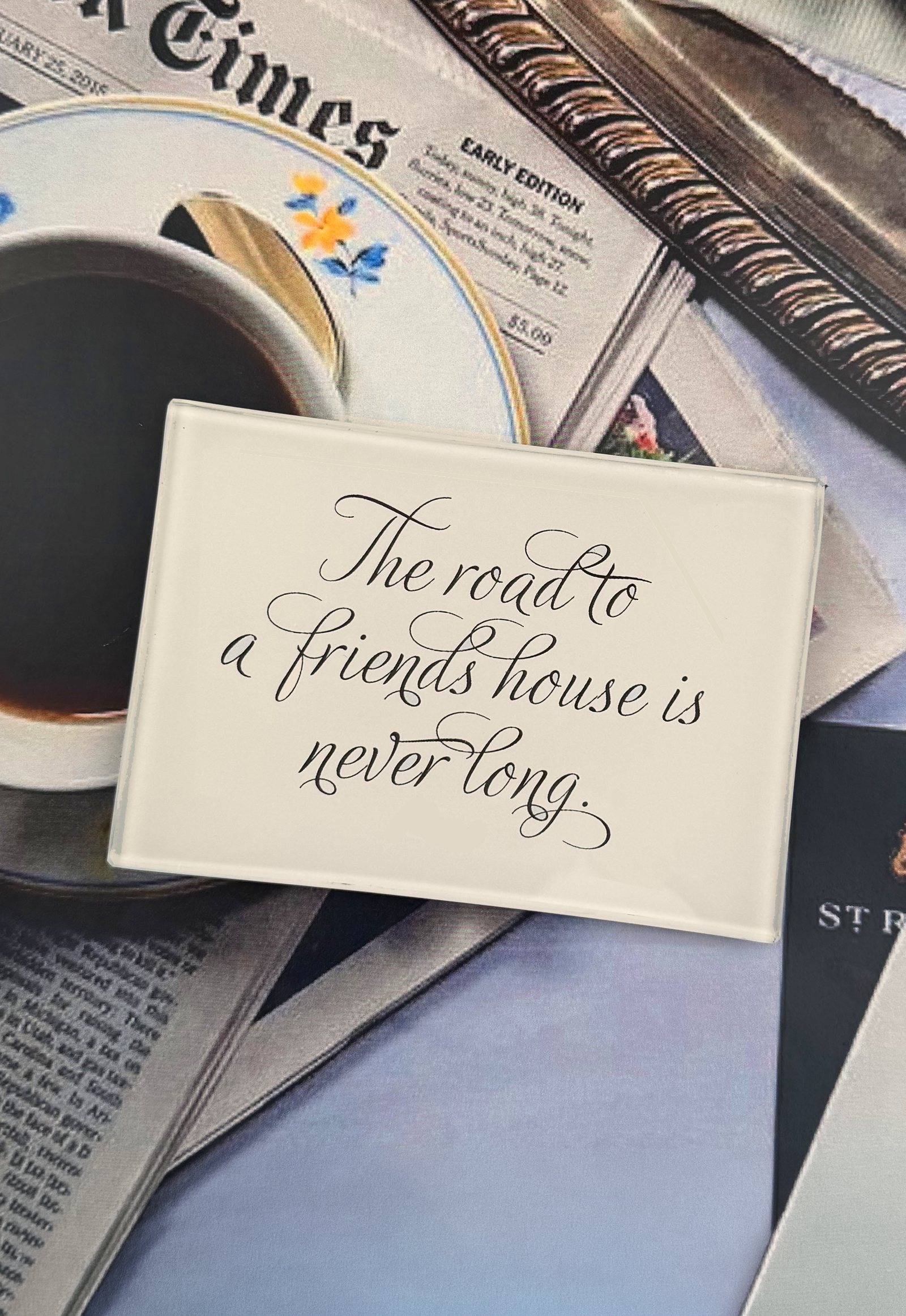 The Road To A Friend's House Decoupage Glass Tray
