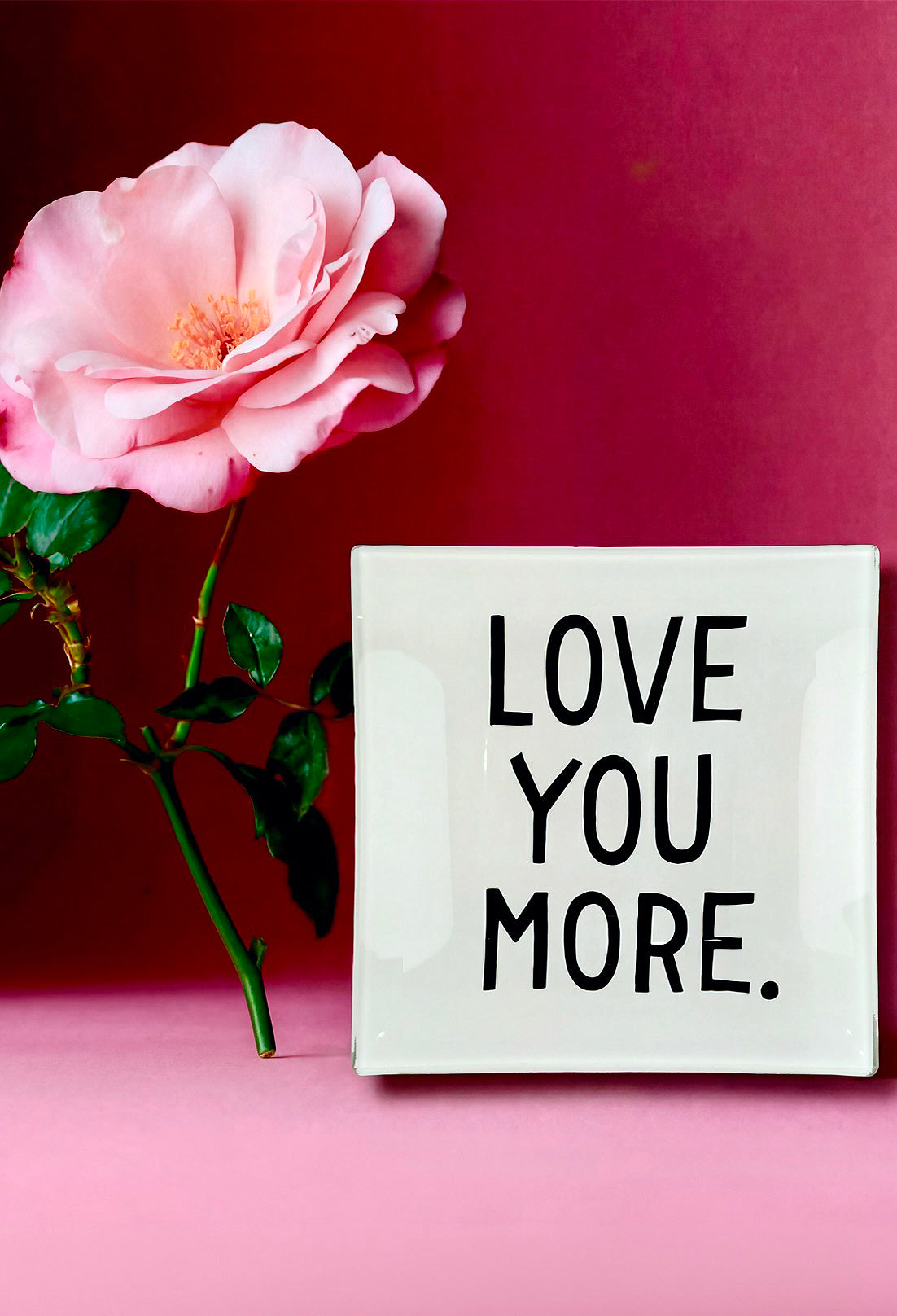 Love You More Decoupage Glass Tray